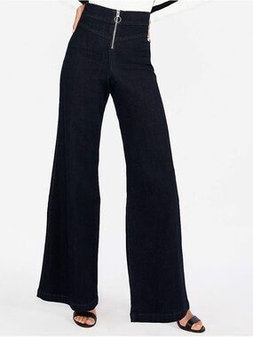 Express Super High Waisted Exposed Zip
Wide Leg Jeans - Size 2